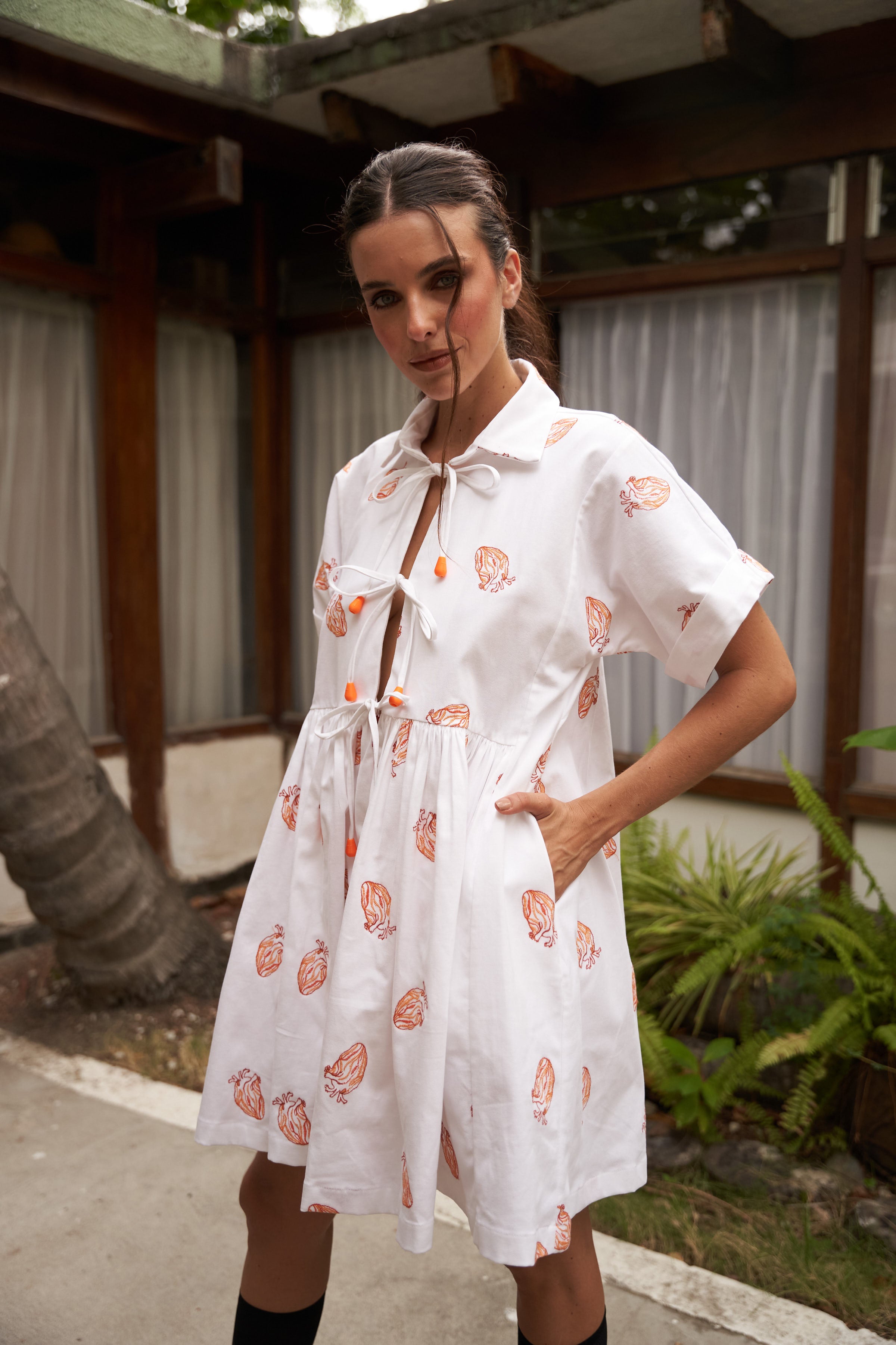 Embroidered Fiji Dress