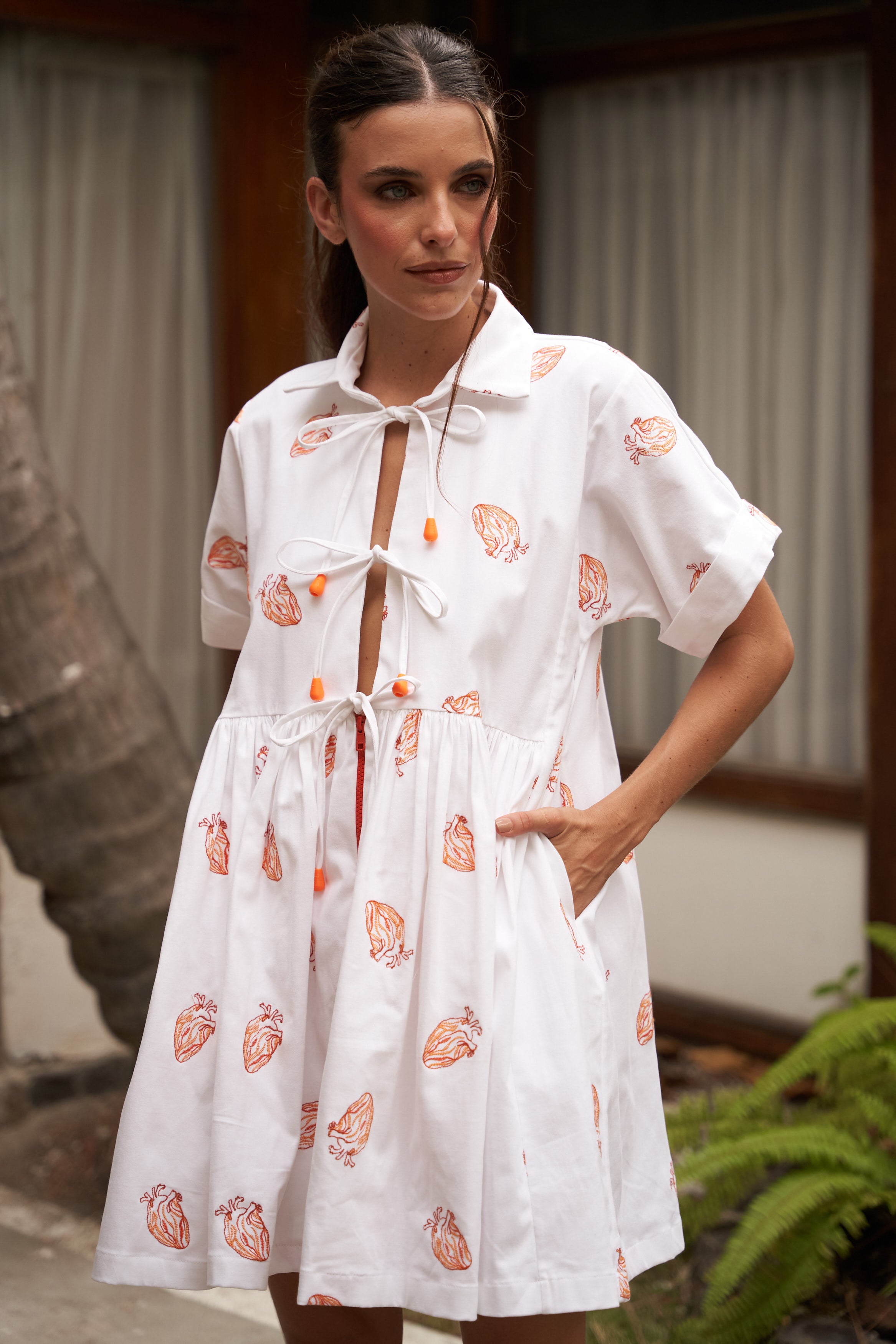 Embroidered Fiji Dress